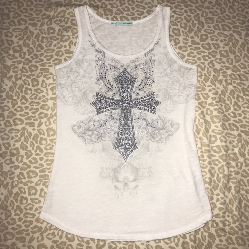 Maurice’s XS women’s Cross Rhinestone Tank Top